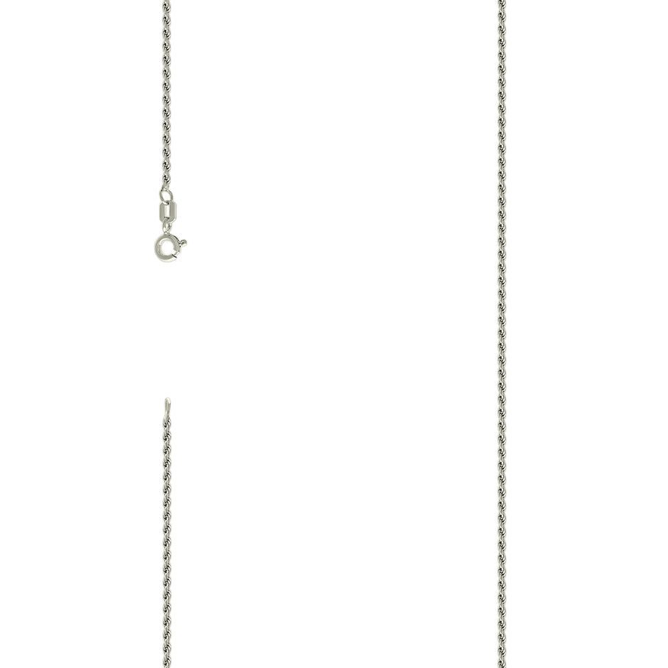 925 Sterling Silver Solid Rope Chain Silver 025 0.5mm-22" - SLV-139902