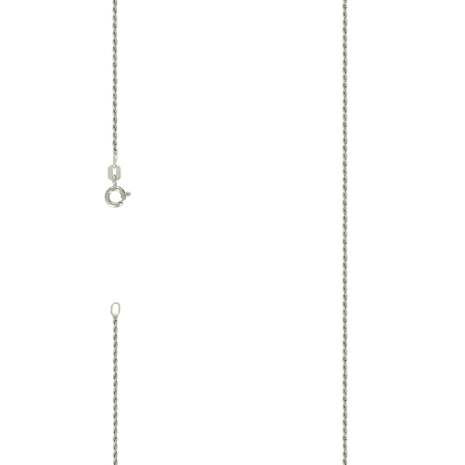 925 Sterling Silver Solid Rope Chain Silver 030 1mm-22" - SLV-139912