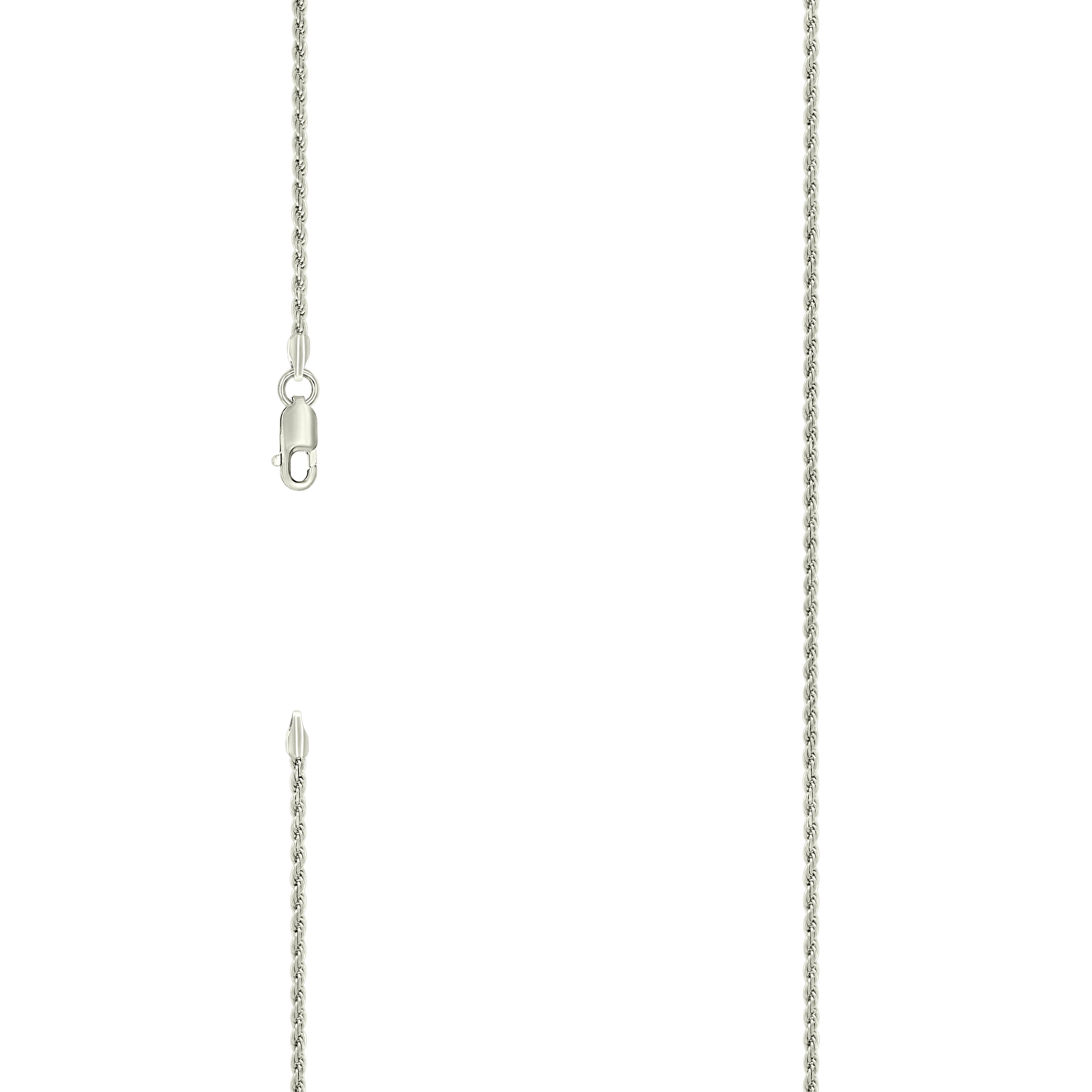 925 Sterling Silver Solid Rope Chain Silver 035 1.5mm-22