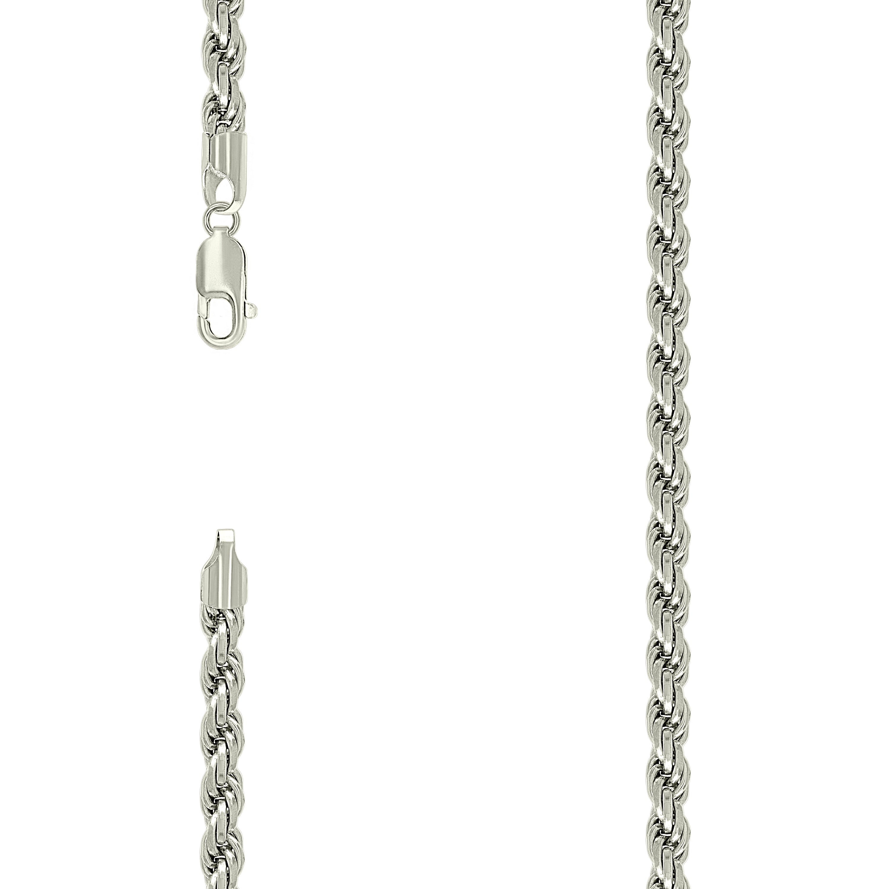 925 Sterling Silver Solid Rope Chain Silver 120 5mm-22