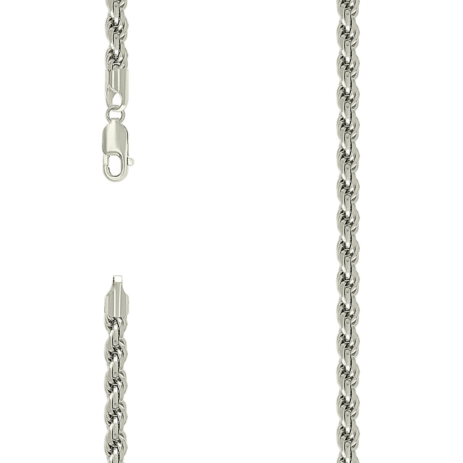 925 Sterling Silver Solid Rope Chain Silver 120 5mm-18" - SLV-139976