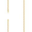 925 Sterling Silver Solid Rope Chain Yellow 070 3.5mm-8