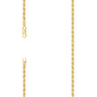 925 Sterling Silver Solid Rope Chain Yellow 080 4mm-20