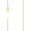 925 Sterling Silver Solid Rope Chain Yellow 035 1.5mm-24