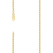 925 Sterling Silver Solid Rope Chain Yellow 050 2.5mm-16