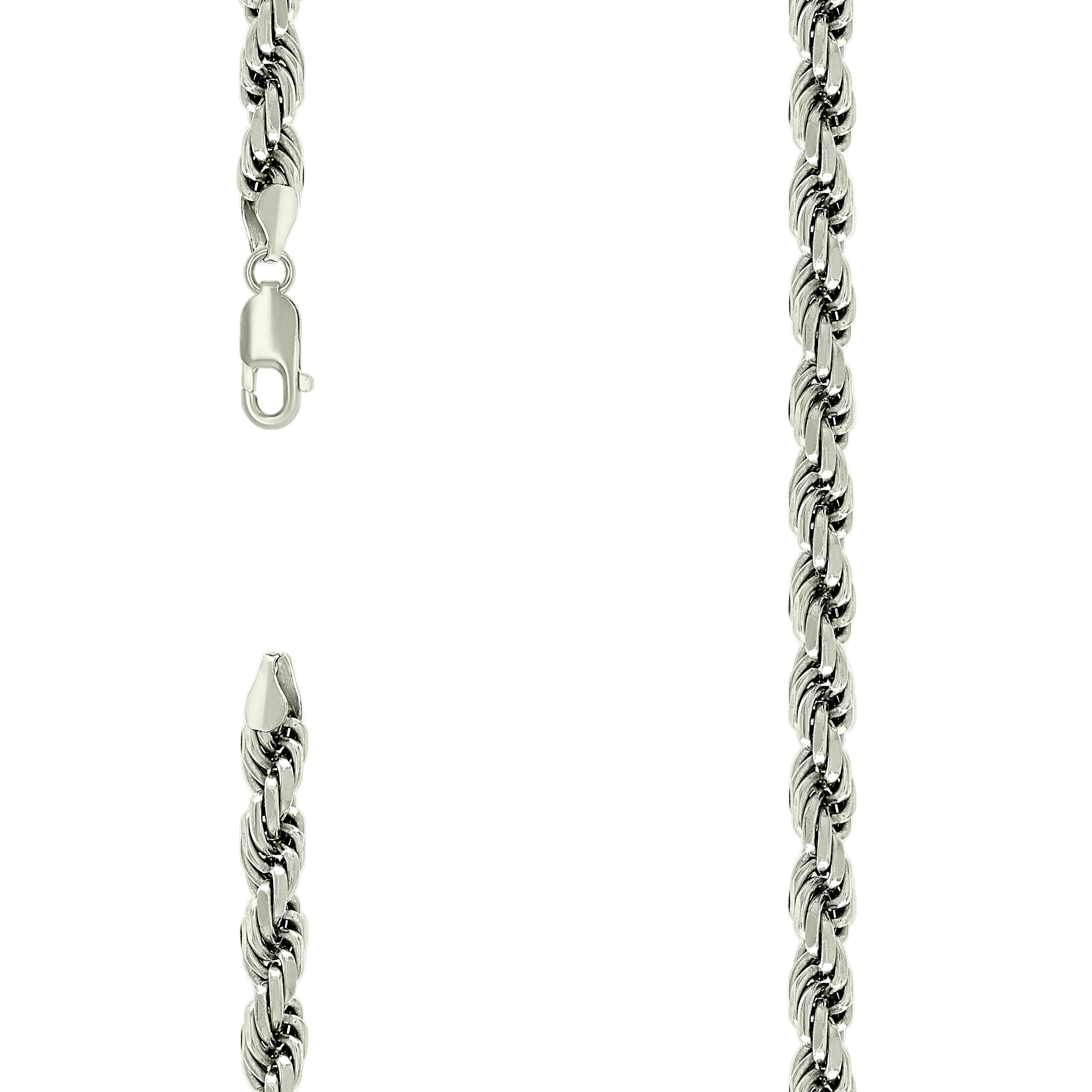 925 Sterling Silver Solid Rope Chain Silver 150 7mm-8