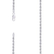 925 Sterling Silver Hollow Rope Chain Rhodium 070 3.5mm-7