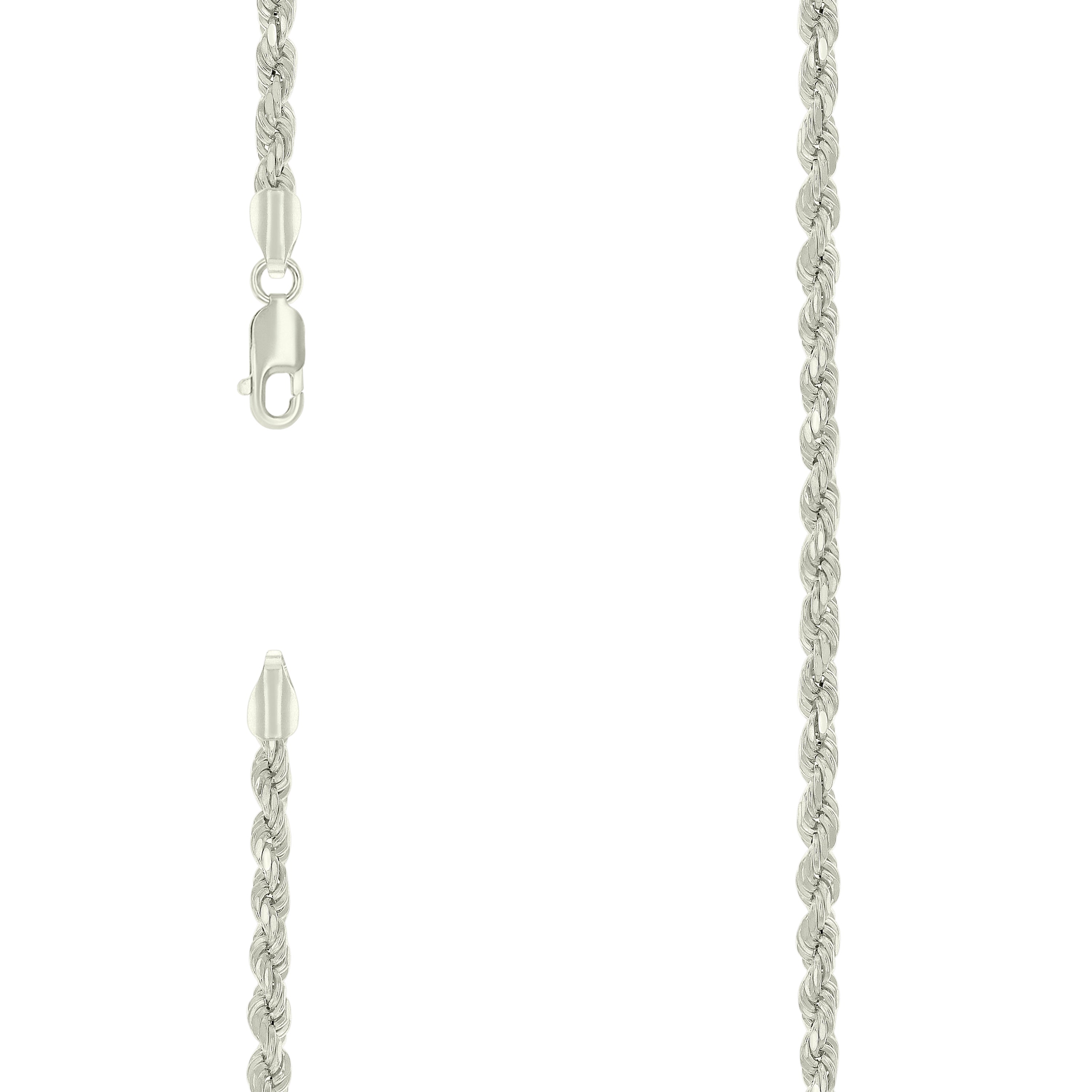 925 Sterling Silver Hollow Rope Chain Silver 070 3.5mm-20