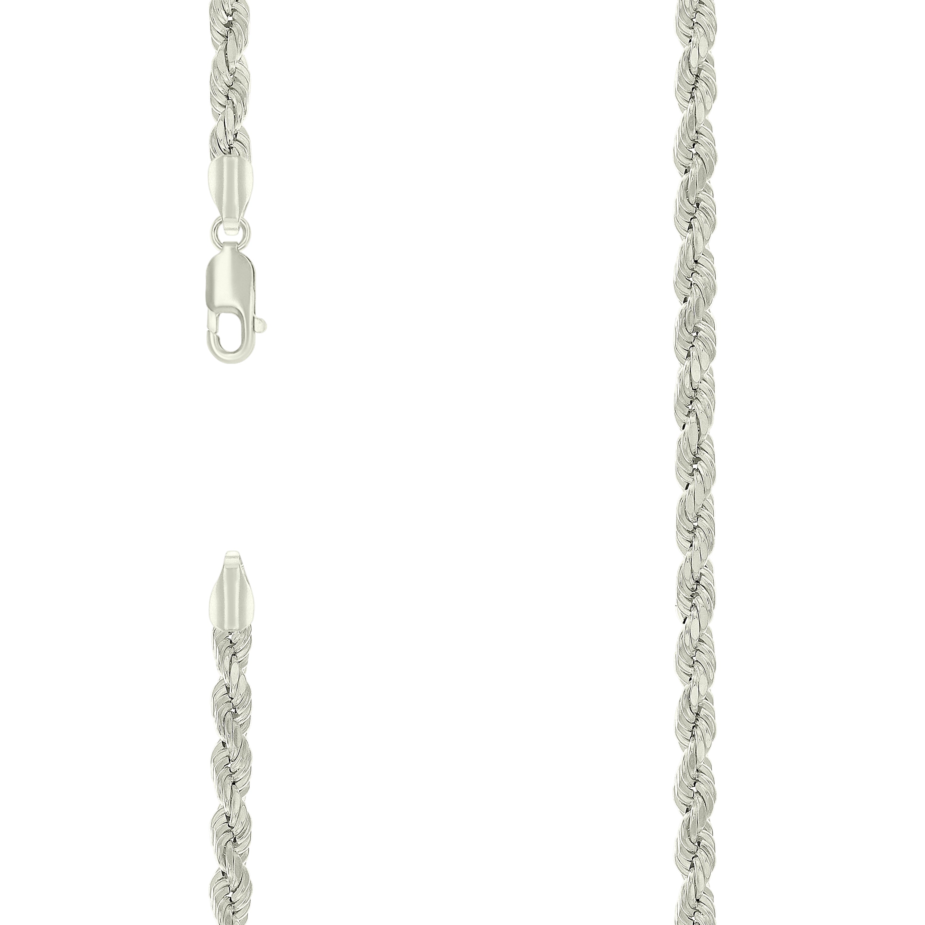 925 Sterling Silver Hollow Rope Chain Silver 095 4.8mm-20