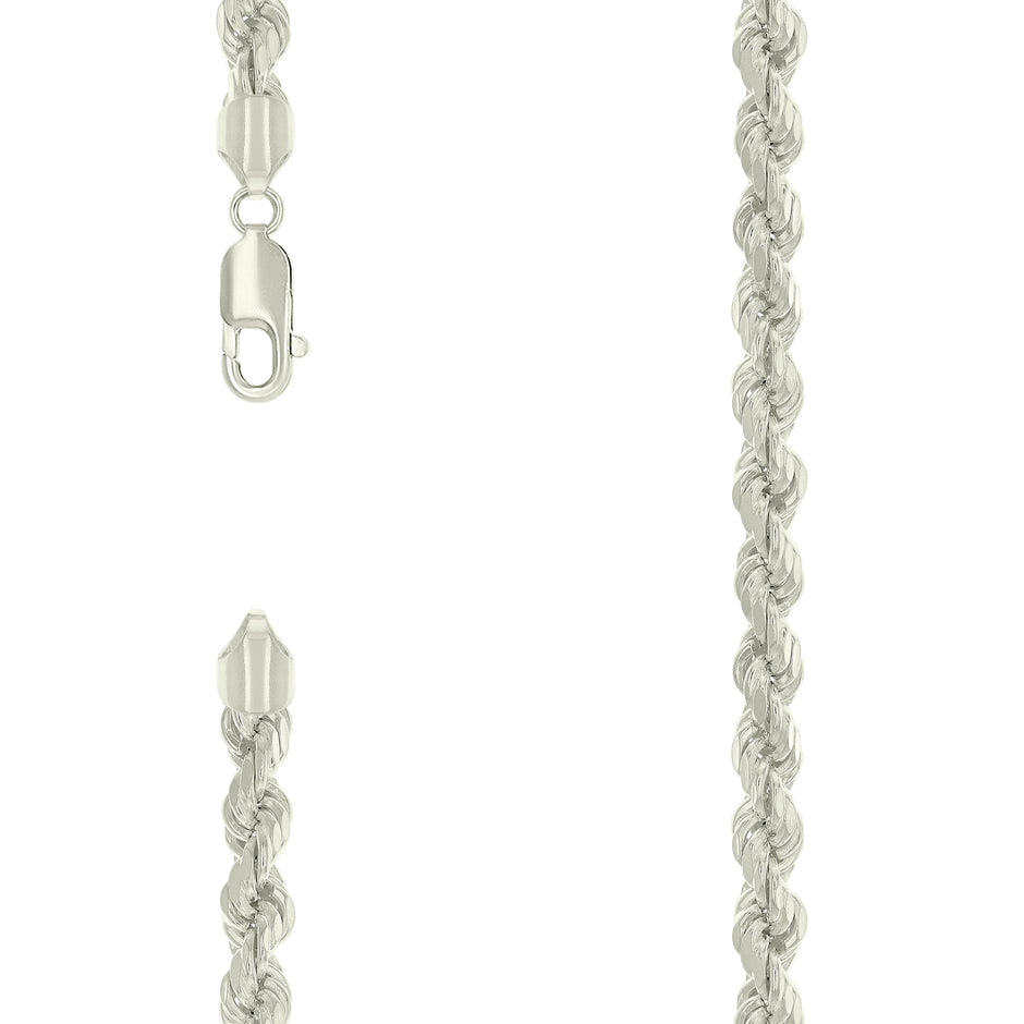 925 Sterling Silver Hollow Rope Chain Silver 120 5.3mm-18" - SLV-140328