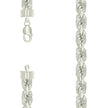925 Sterling Silver Hollow Rope Chain Silver 230 12mm-28