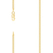 925 Sterling Silver Solid Super Flat Cuban Chain Yellow 060 2mm-7