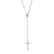 925 Sterling Silver Unisex Rosary Necklace 4mm Size 24 Inches - SLV-140655