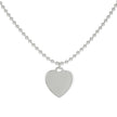 925 Sterling Silver Womens Heart Charm Beaded Necklace Size 20 Inches
