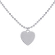 925 Sterling Silver Womens Heart Charm Beaded Necklace Size 20 Inches
