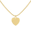 925 Sterling Silver Yellow-tone Womens Heart Charm Beaded Necklace Size 20 Inches