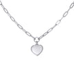 925 Sterling Silver Womens Heart Charm Necklace 18 Inches - SLV-140683
