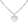 925 Sterling Silver Womens Heart Charm Necklace 20 Inches - SLV-140693