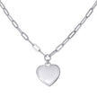925 Sterling Silver Womens Heart Charm Necklace 18 Inches - SLV-140700