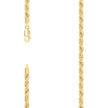 925 Sterling Silver Hollow Rope Chain Yellow 120 5.3mm-20