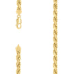 925 Sterling Silver Hollow Rope Chain Yellow 150 7.5mm-20