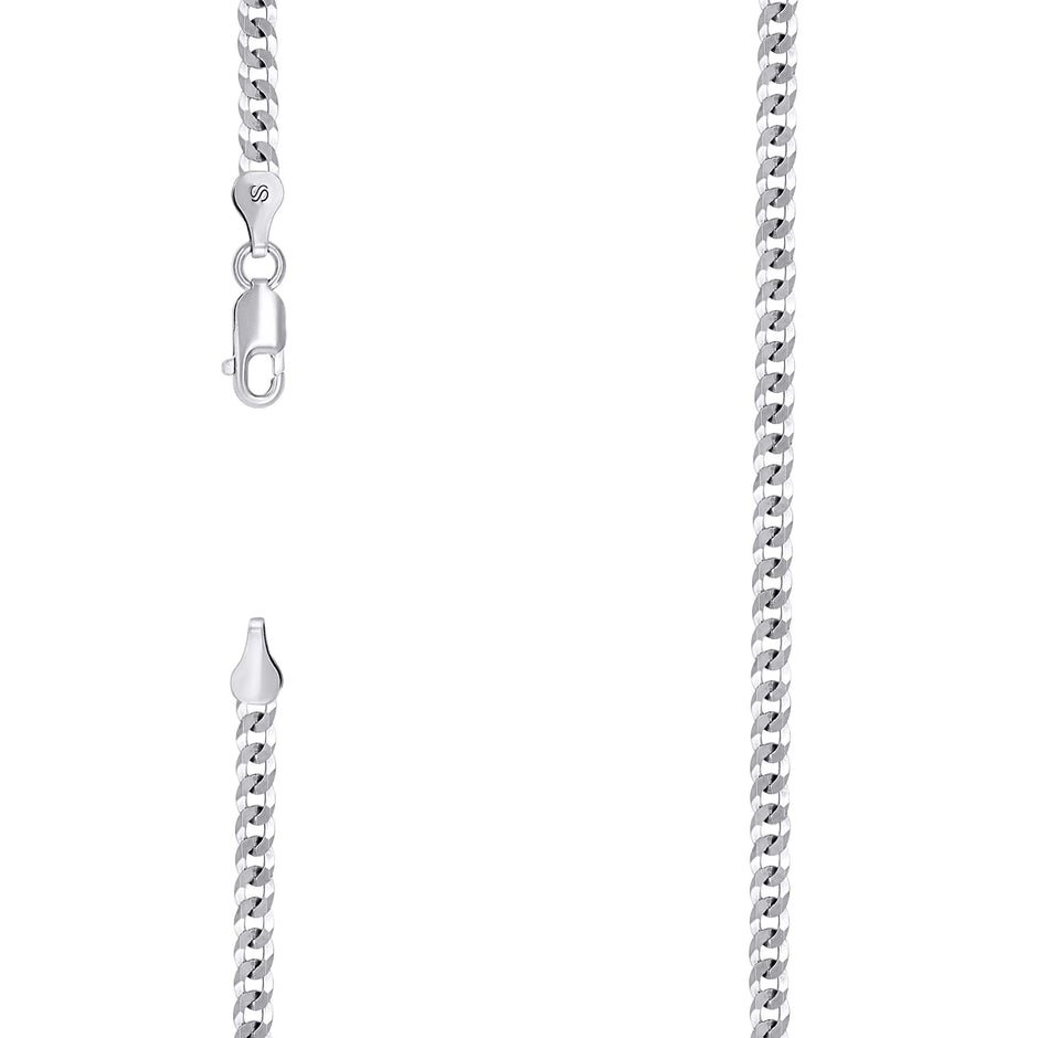 925 Silver Solid Super Flat Cuban Chain 3mm