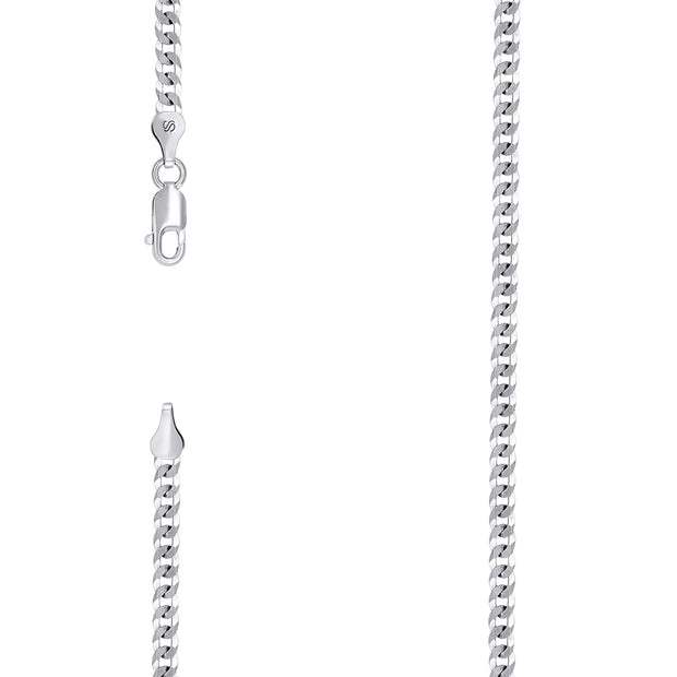 925 Silver Solid Super Flat Cuban Chain 3mm