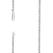 925 Sterling Silver Solid Super Flat Cuban Chain Rhodium 080 3mm-24 - SLV-140793