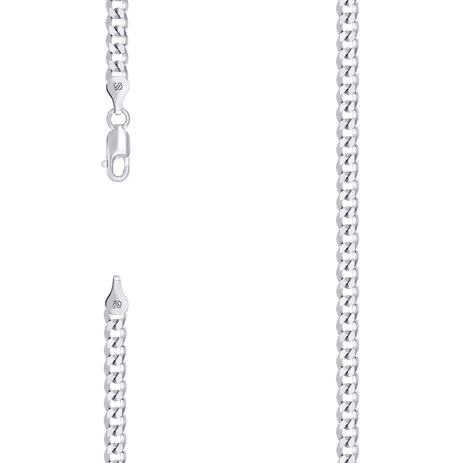 925 Silver Solid Super Flat Cuban Chain 3.7mm