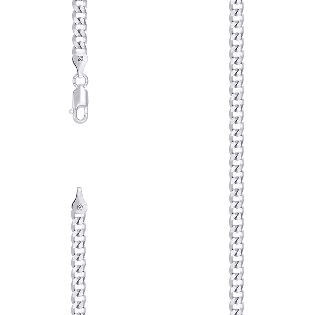 925 Silver Solid Super Flat Cuban Chain 3.7mm