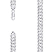 925 Sterling Silver Solid Super Flat Cuban Chain Rhodium 280 10mm-26 - SLV-140870
