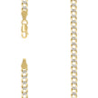 925 Silver Solid Super Flat Cuban Chain Two-tone 5.2mm