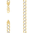 925 Sterling Silver Solid Super Flat Cuban Chain Two-tone 200 7.4mm-9 - SLV-140941