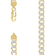 925 Sterling Silver Solid Super Flat Cuban Chain Two-tone 250 8.7mm-26 - SLV-140954