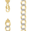 925 Sterling Silver Solid Super Flat Cuban Chain Two-tone 350 12.5mm-24 - SLV-140964