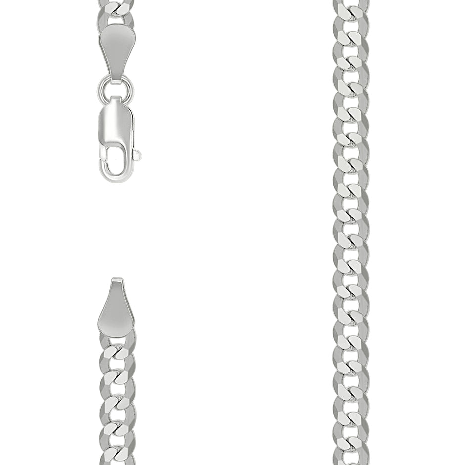 925 Silver Solid Super Flat Cuban Chain Silver 5.2mm