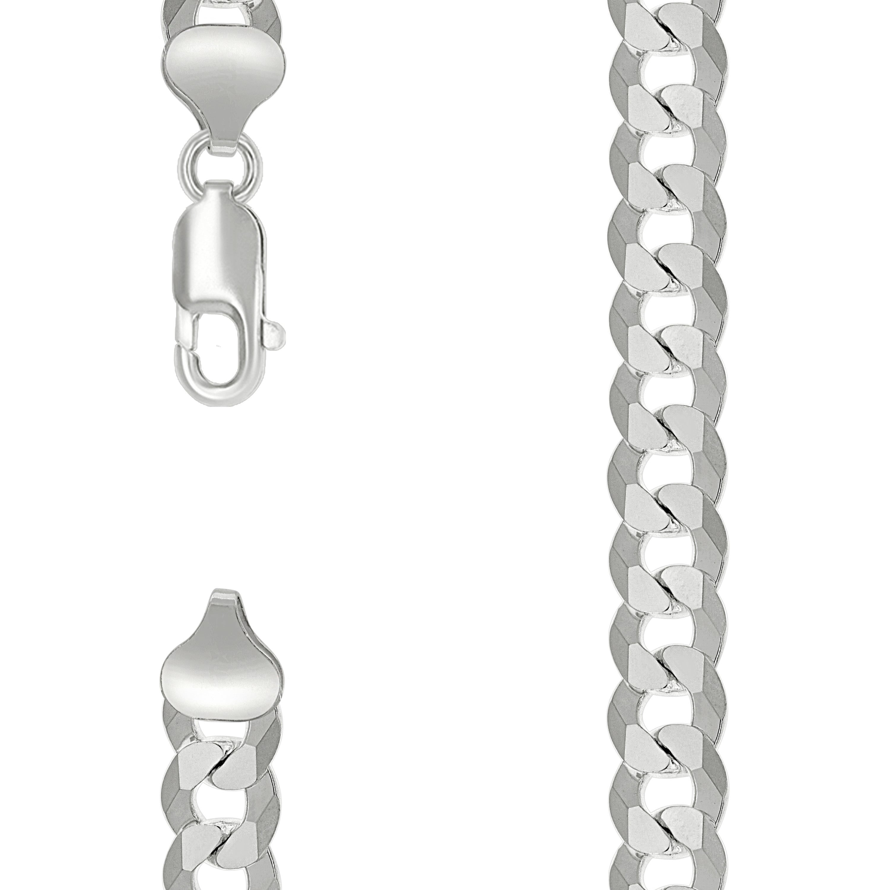 925 Sterling Silver Solid Super Flat Cuban Chain Silver 250 8.6mm-24 - SLV-141041