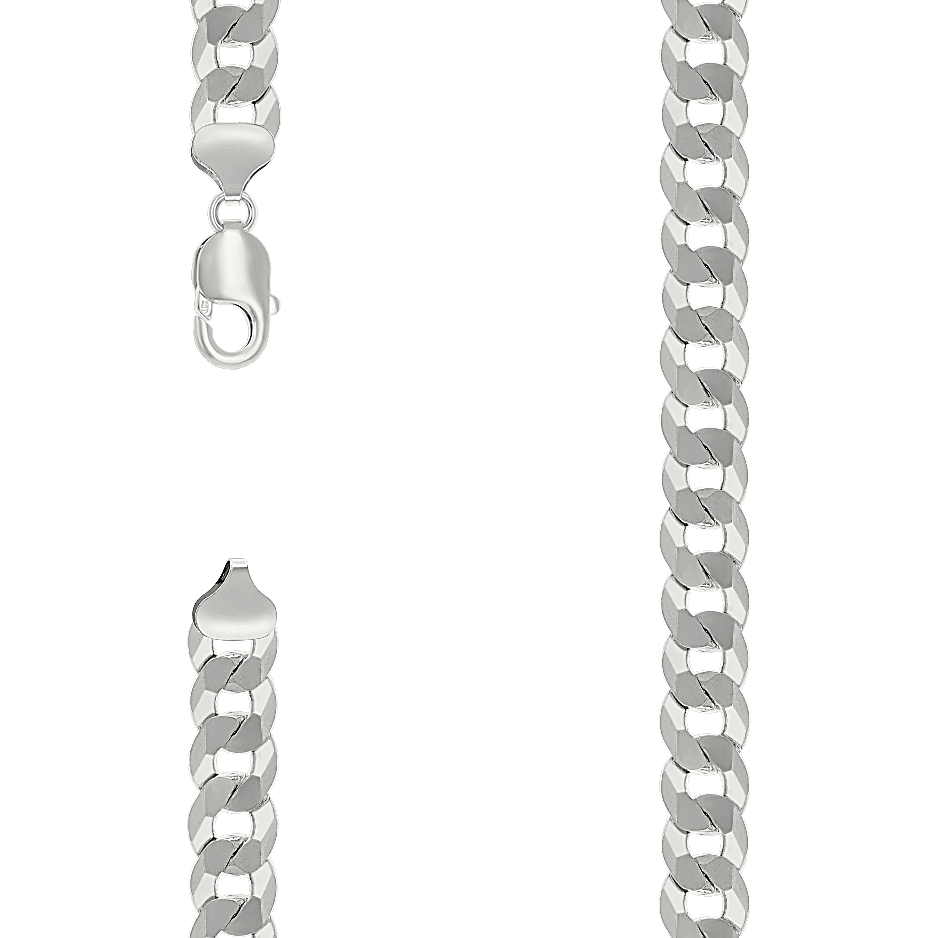 925 Sterling Silver Solid Super Flat Cuban Chain Silver 300 10.8mm-9 - SLV-141045