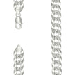 925 Sterling Silver Solid Pave Super Flat Cuban Chain Silver 350 10.8mm-22 - SLV-141137