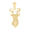 10kt Yellow Gold Womens Diamond-Cut Deer Animal Charm Pendant