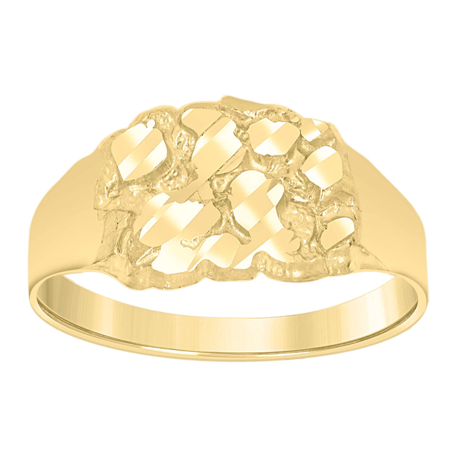 10kt Yellow Gold Womens Nugget Fashion Ring Size 5