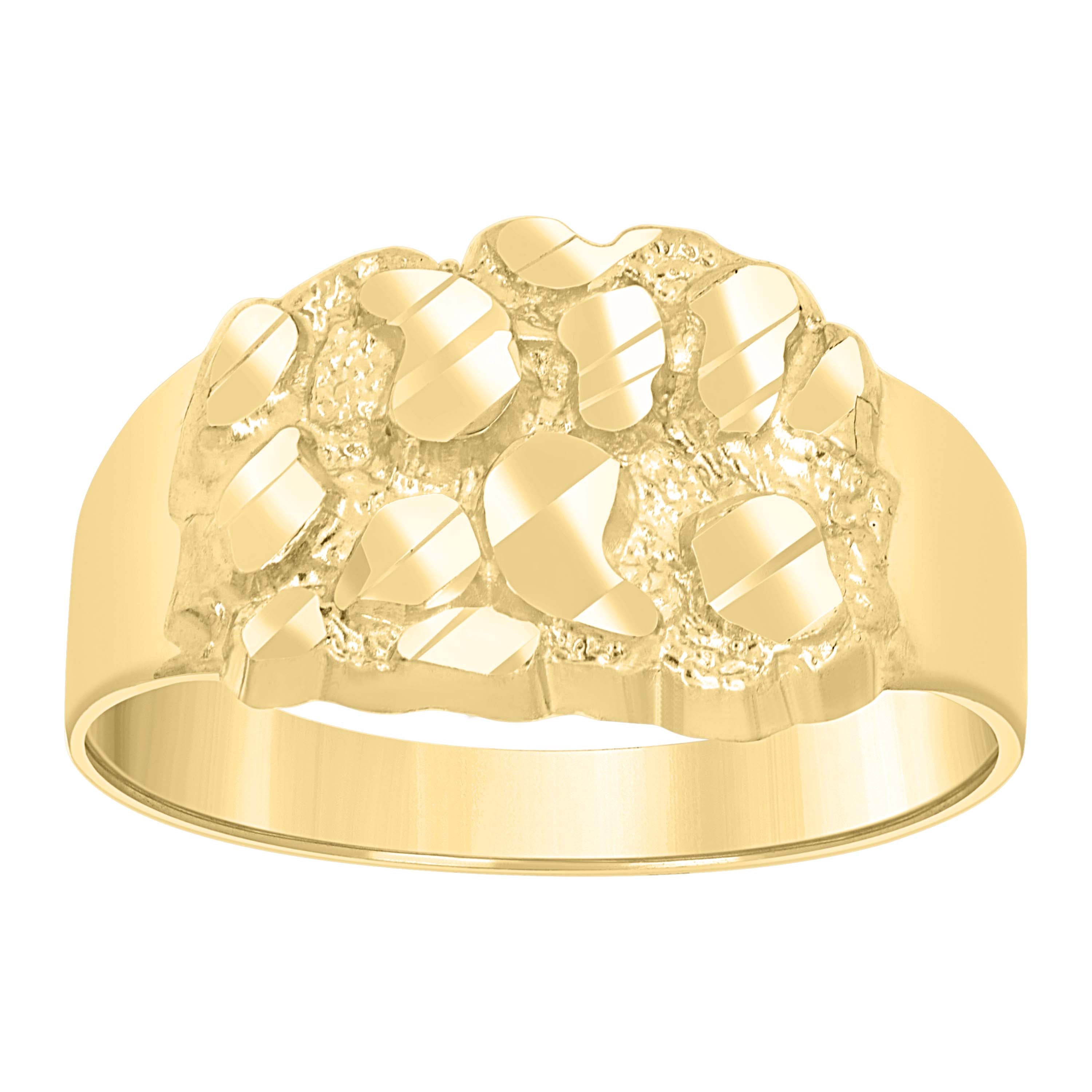 10kt Yellow Gold Womens Nugget Fashion Ring Size 6