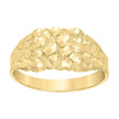 10kt Yellow Gold Unisex Diamond-cut Nugget Fashion Ring S9