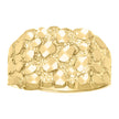 10kt Yellow Gold Unisex Diamond-cut Nugget Fashion Ring S6