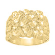 10kt Yellow Gold Unisex Diamond-cut Nugget Fashion Ring S6
