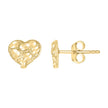 10kt Yellow Gold Womens Heart Nugget Stud Earrings