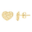 10kt Yellow Gold Womens Heart Nugget Stud Earrings