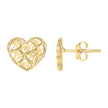10kt Yellow Gold Womens Heart Nugget Stud Earrings