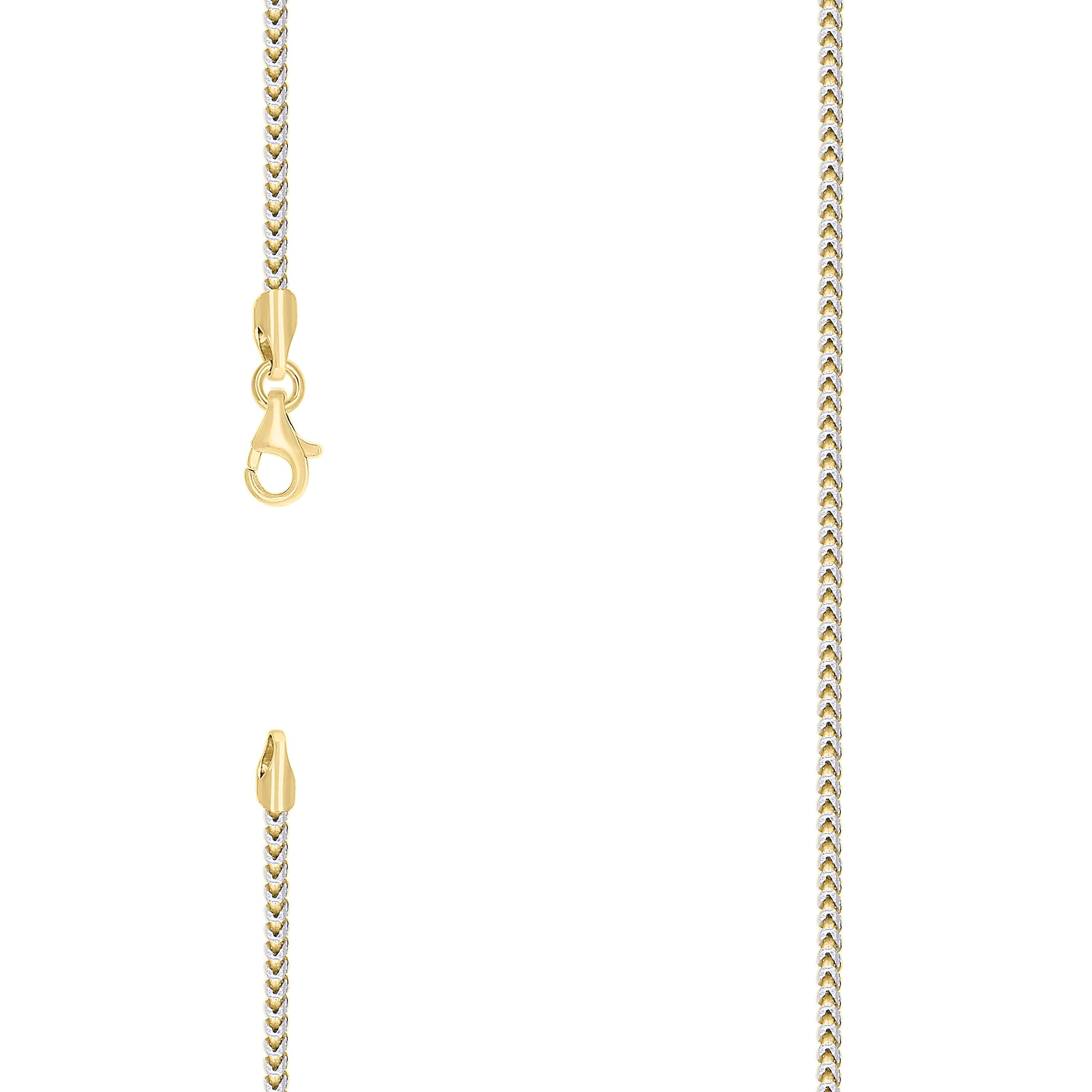 925 Silver Solid Franco Chain Two-tone 130 1.5mm-22 - SLV-141248