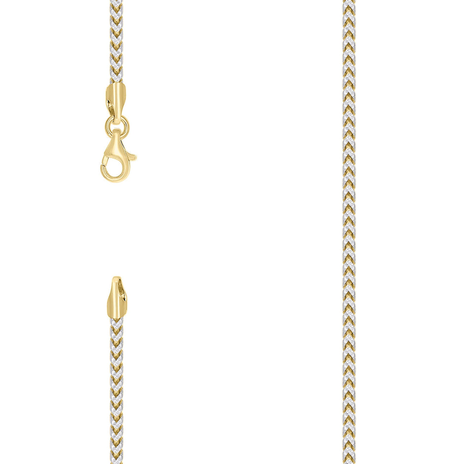 925 Silver Solid Franco Chain Two-tone 230 2.5mm-8